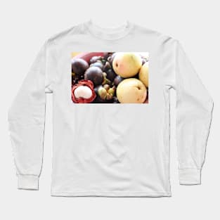 Exotic Fruit Mangosteen up close Long Sleeve T-Shirt